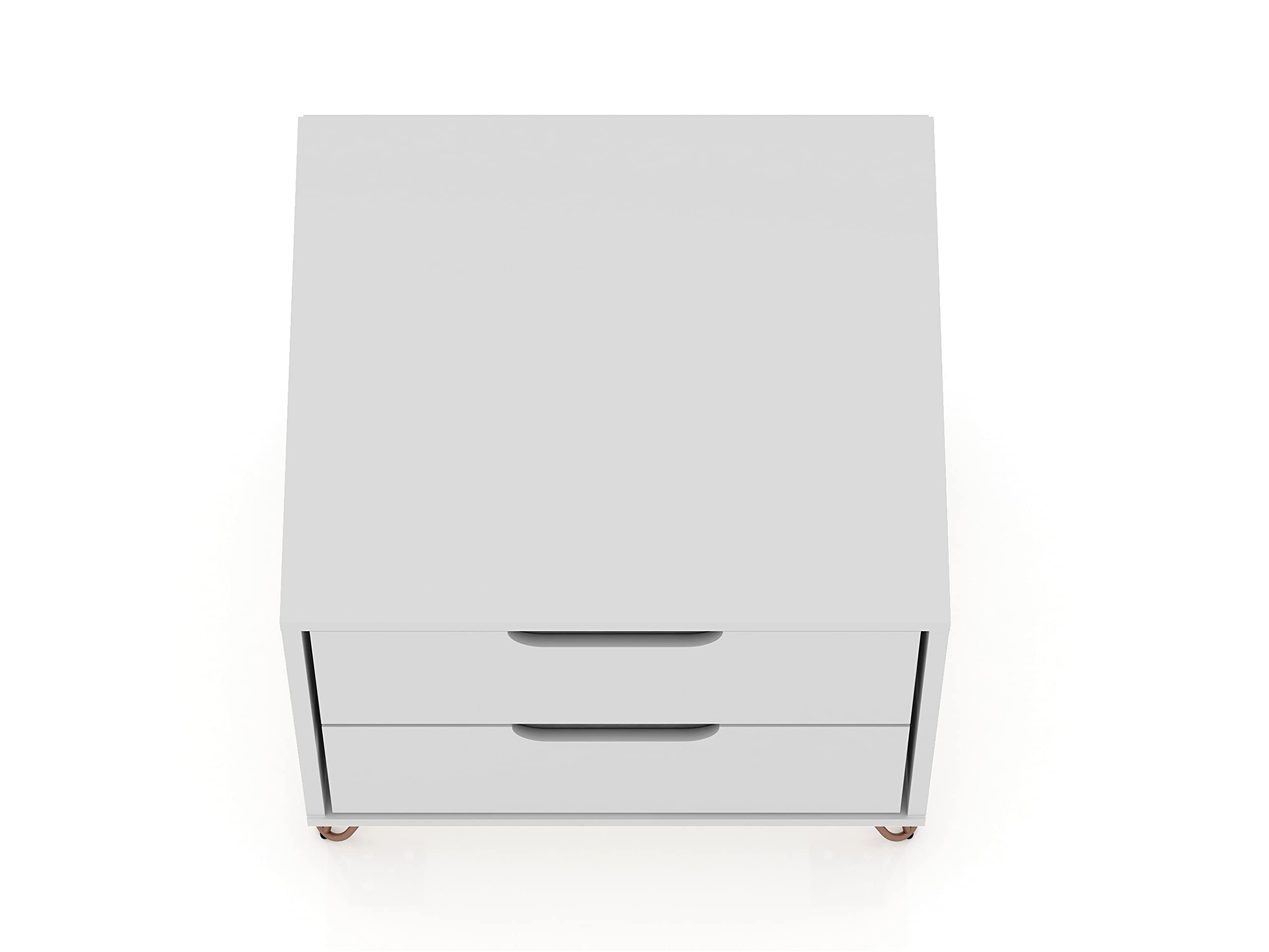Mid Century Modern Nightstands Set of 2 - White Minimalist Bedside Tables with Drawers for Bedroom & Living Room | Storage Organizer & Display Shelf for Small Spaces | Perfect for Apartments, Dorms & Guest Rooms