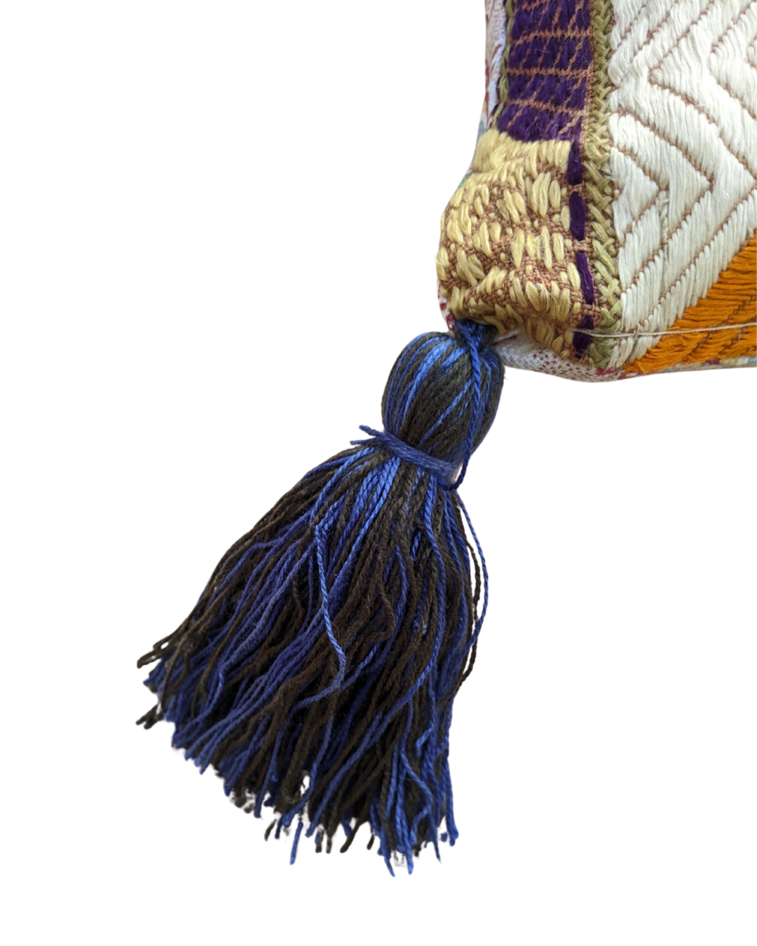 Phulkhari Cushions with Tassels - Orange Boho Pillow Covers for Sofa, Bed & Home Decor - Perfect for Living Room, Bedroom & Bohemian Style Interiors