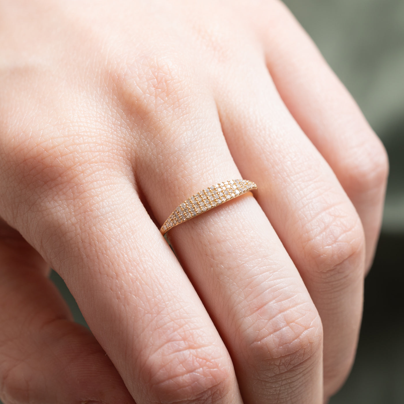 Pavé Set Diamond Tapered Band Ring - 0.13ctw Genuine Diamond Wedding Band - Size 6 - Perfect for Anniversary Gifts & Bridal Jewelry