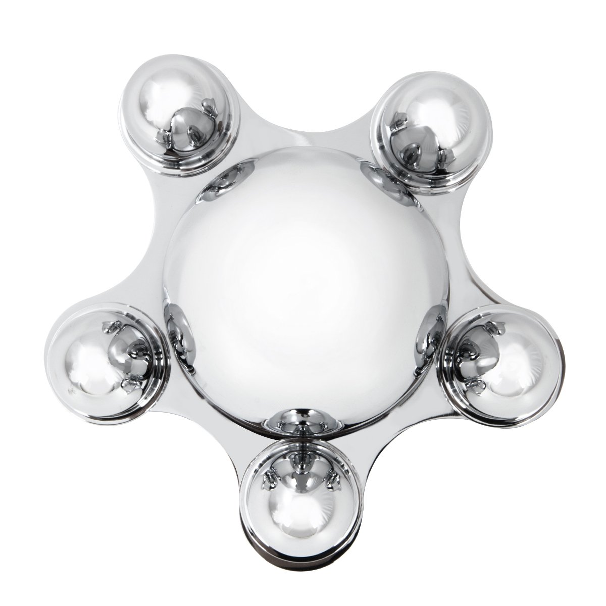 KC6017 Chrome 5 Lug Spider Wheel Cap for Chevy & Hot Rod - Fits 5x4.75 Bolt Pattern - Custom Car Accessories for Classic & Muscle Cars (Perfect for Car Shows & Restoration Projects)