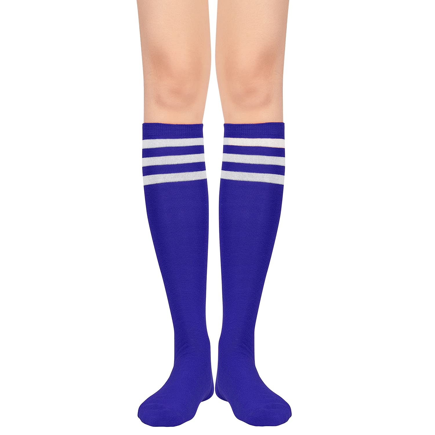 Zando Women's Knee High Athletic Socks - Long Striped Tube Socks for Running, Hiking & Sports - Breathable Comfort for Outdoor Activities & Casual Wear