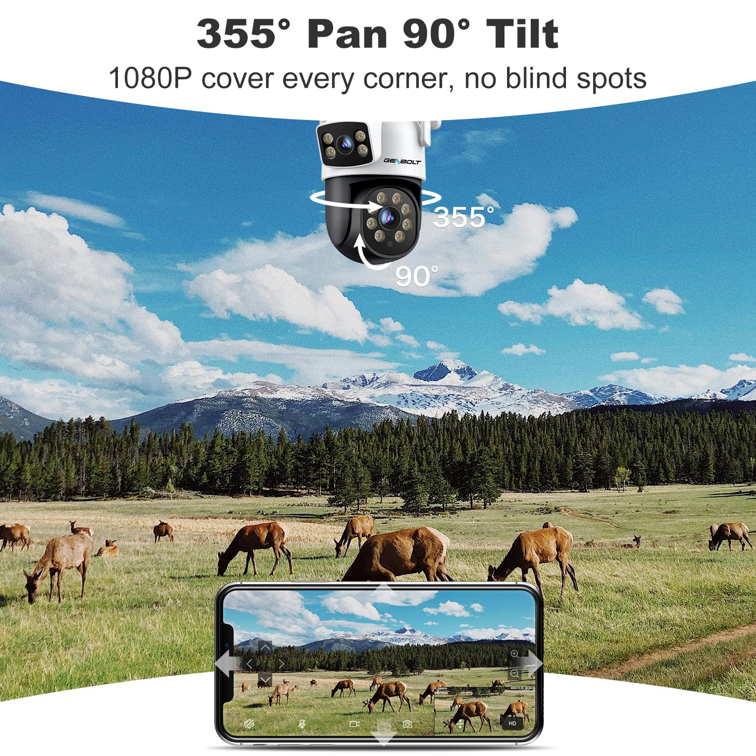 GENBOLT 4G LTE Security Camera Outdoor - Dual Lens Cellular CCTV Camera with SIM Card, 24/7 Recording, PoE Surveillance, Human Detection & Cloud Storage - Ideal for Remote Areas, Construction Sites, and Farm Security Monitoring