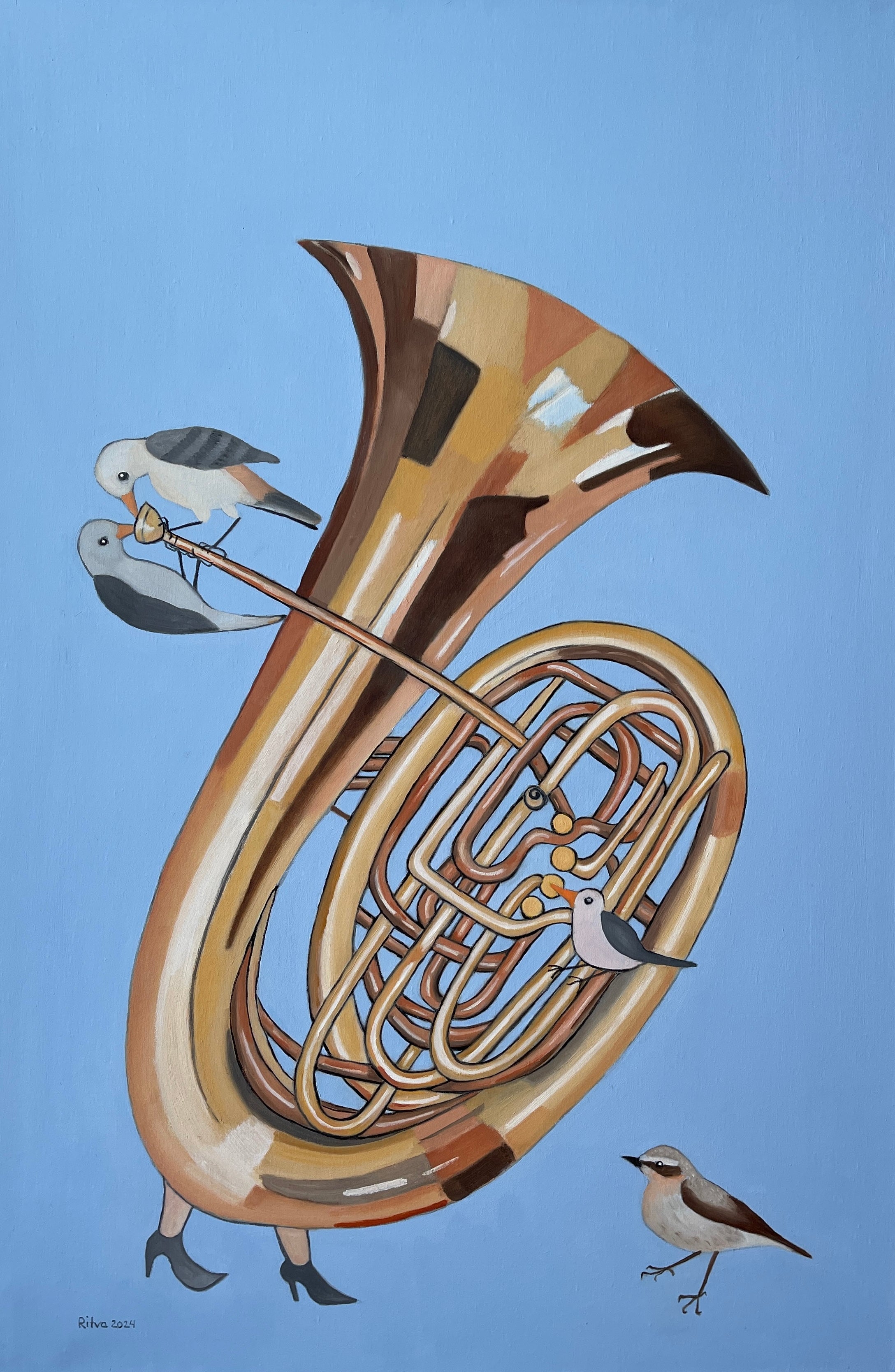 Ritva Kangasperko Happy Tuba - High-Quality Musical Instrument for Bands & Orchestras | Perfect for Performances, Practice & Music Lovers