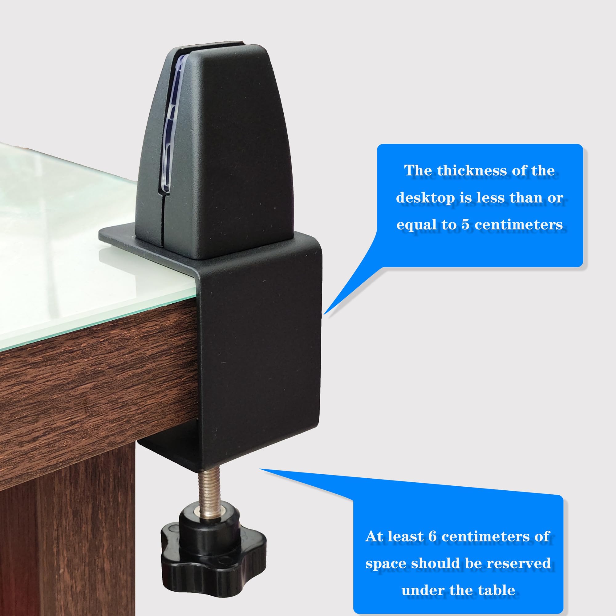 Adjustable Desk Clamp for Acrylic Privacy Panels - Black Sneeze Guard Support Clamp for Office, Restaurant & Home Workspace Protection