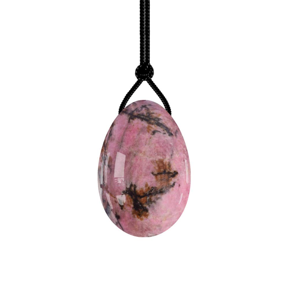 Natural Rose Quartz Yoni Egg Set with Obsidian Kegel Exercise Egg - 45x30mm for Pelvic Floor Muscle Tightening, Crystal Healing & Vaginal Wellness - Perfect for Yoga, Meditation & Holistic Therapy