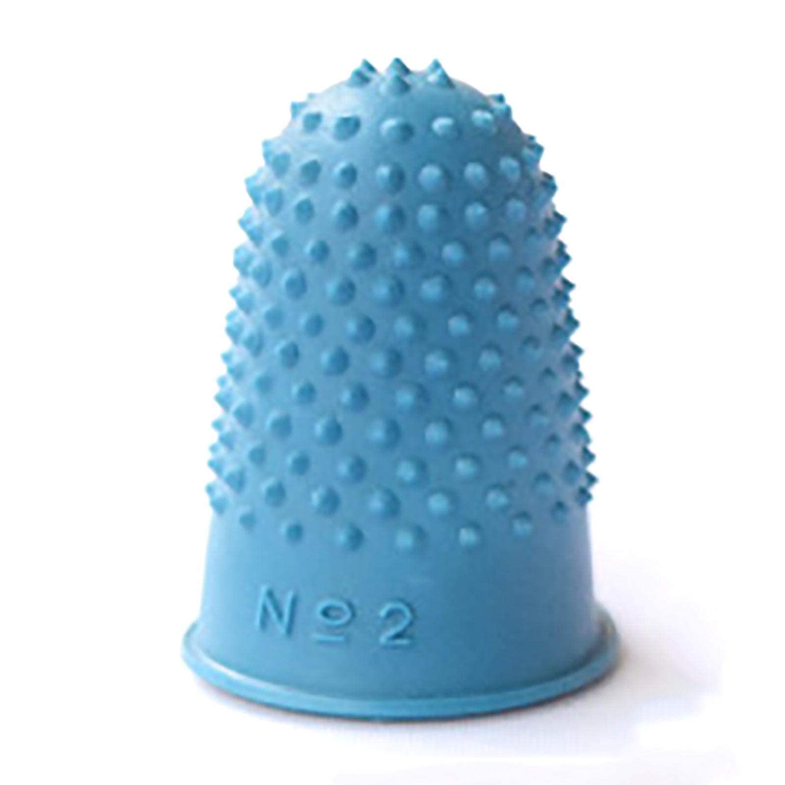 5Pcs Blue Rubber Thimbles for Sewing, Quilting & Needlework - Finger Protector for Document Counting & Crafting - Durable Sewing Thimble Tools for Hand Stitching, Embroidery & Fabric Projects