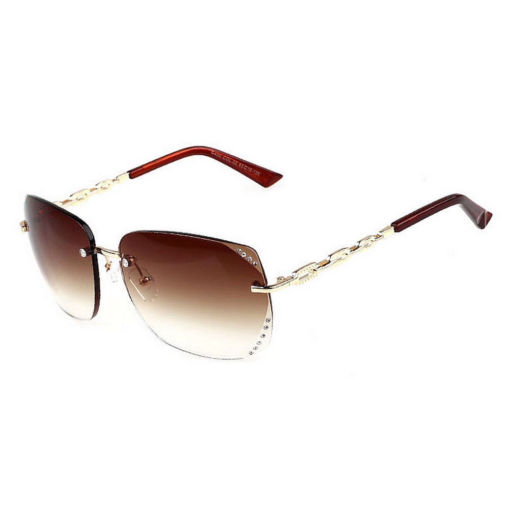 Stylish Women's Rimless Rhinestone UV Protection Sunglasses for Outdoor Activities, Beach, and Driving - Trendy Fashion Accessory for Ladies