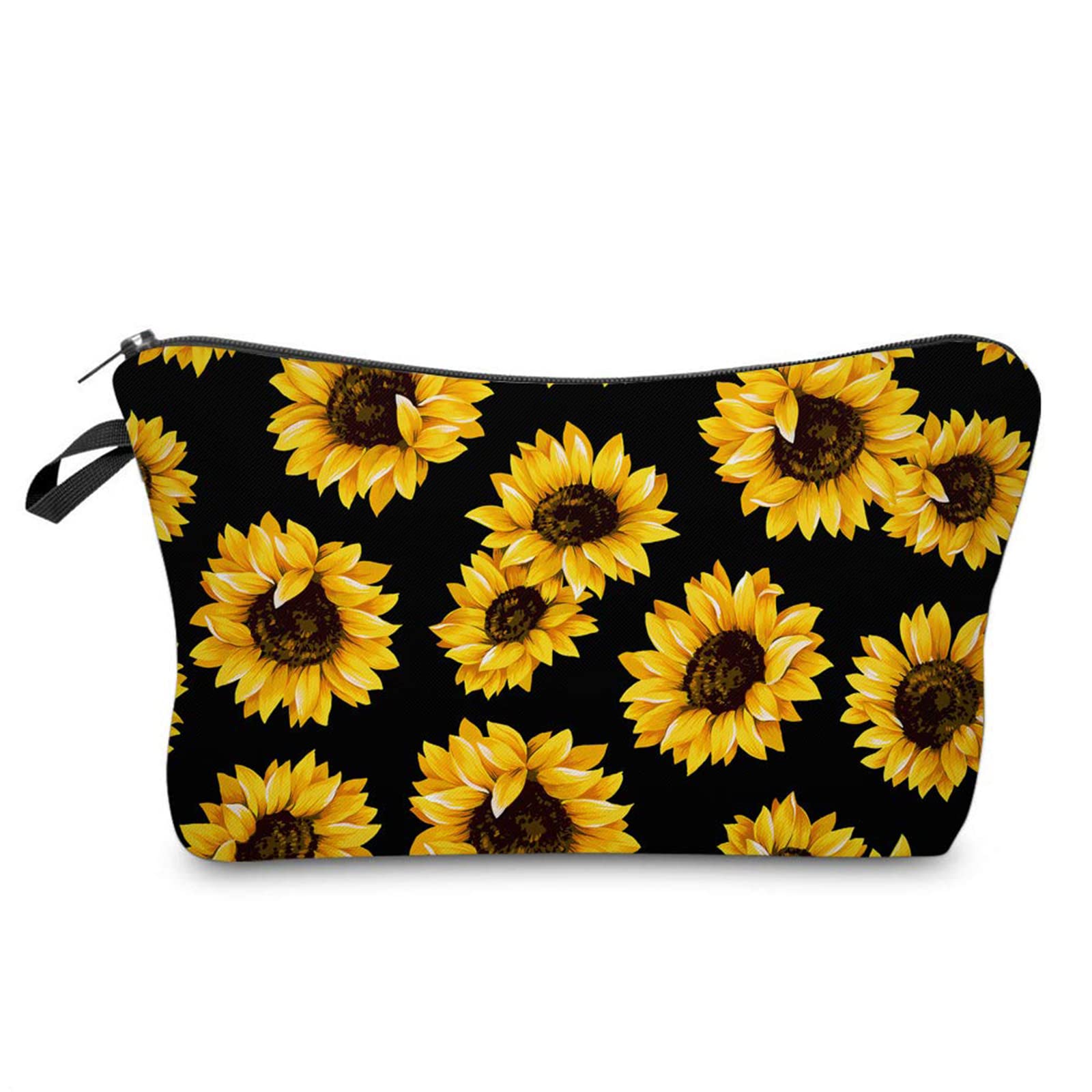 2 Pack Waterproof Sunflower Cosmetic Bags for Women - Travel Makeup Organizer Pouch, Toiletry Bag for Purse, Gym & Vacation - Cute Girls' Makeup Storage Case