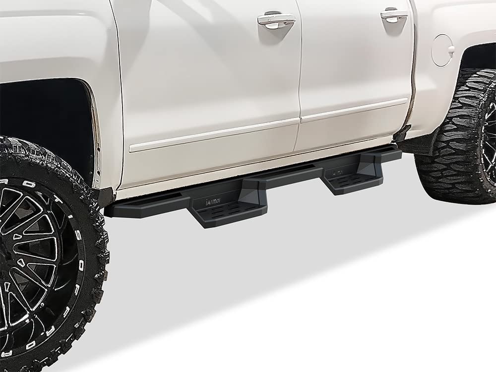 APS Drop Steps Running Boards for Chevy Silverado & GMC Sierra 2007-2018 Crew Cab - Heavy Duty Nerf Bars with Non-Slip Surface | Perfect for Off-Roading, Truck Access & Easy Entry/Exit