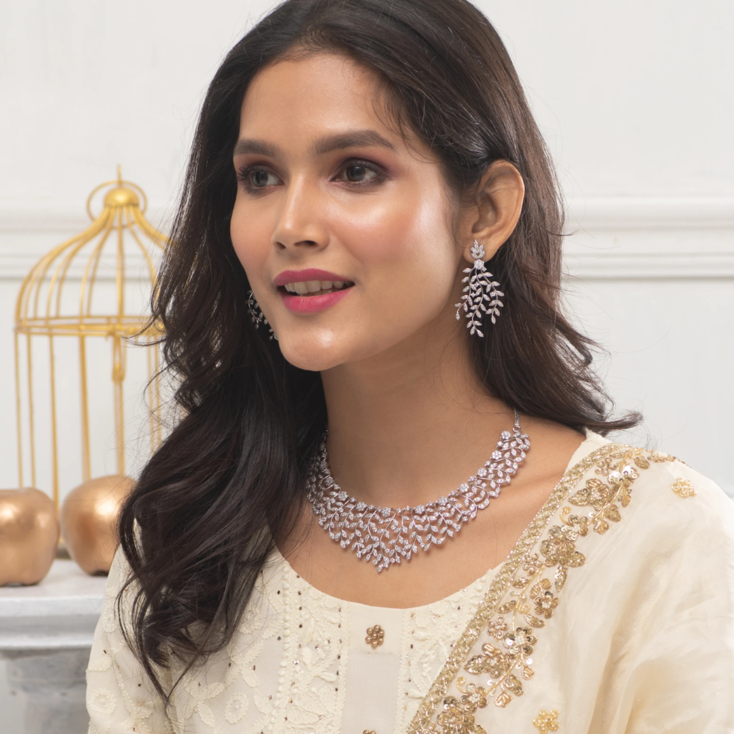 Lillian Nakshatra Cubic Zirconia Necklace Set for Women - Elegant CZ Jewelry Gift for Birthday, Anniversary & Special Occasions