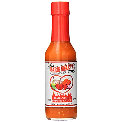 Marie Sharp's Hot Habanero Pepper Sauce - 5oz Bottle | Fiery Belizean Hot Sauce for Tacos, Wings & Grilling | Gluten-Free & Vegan Friendly