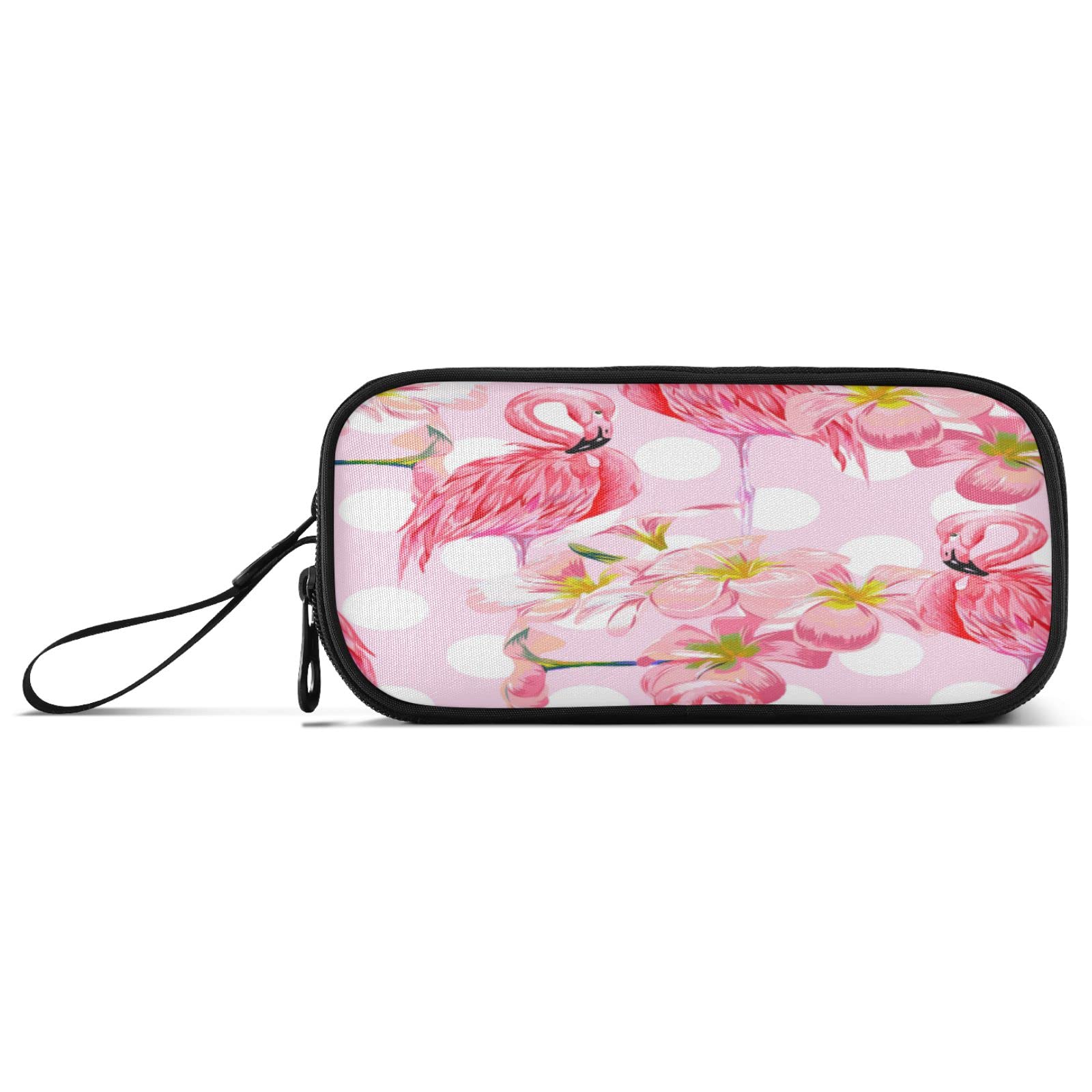 ALAZA Flamingo Polka Dot Pencil Case - Cute Bird Design Pen Holder Pouch for School, Office & Student Supplies | Perfect for Backpack Organization & Gift Giving
