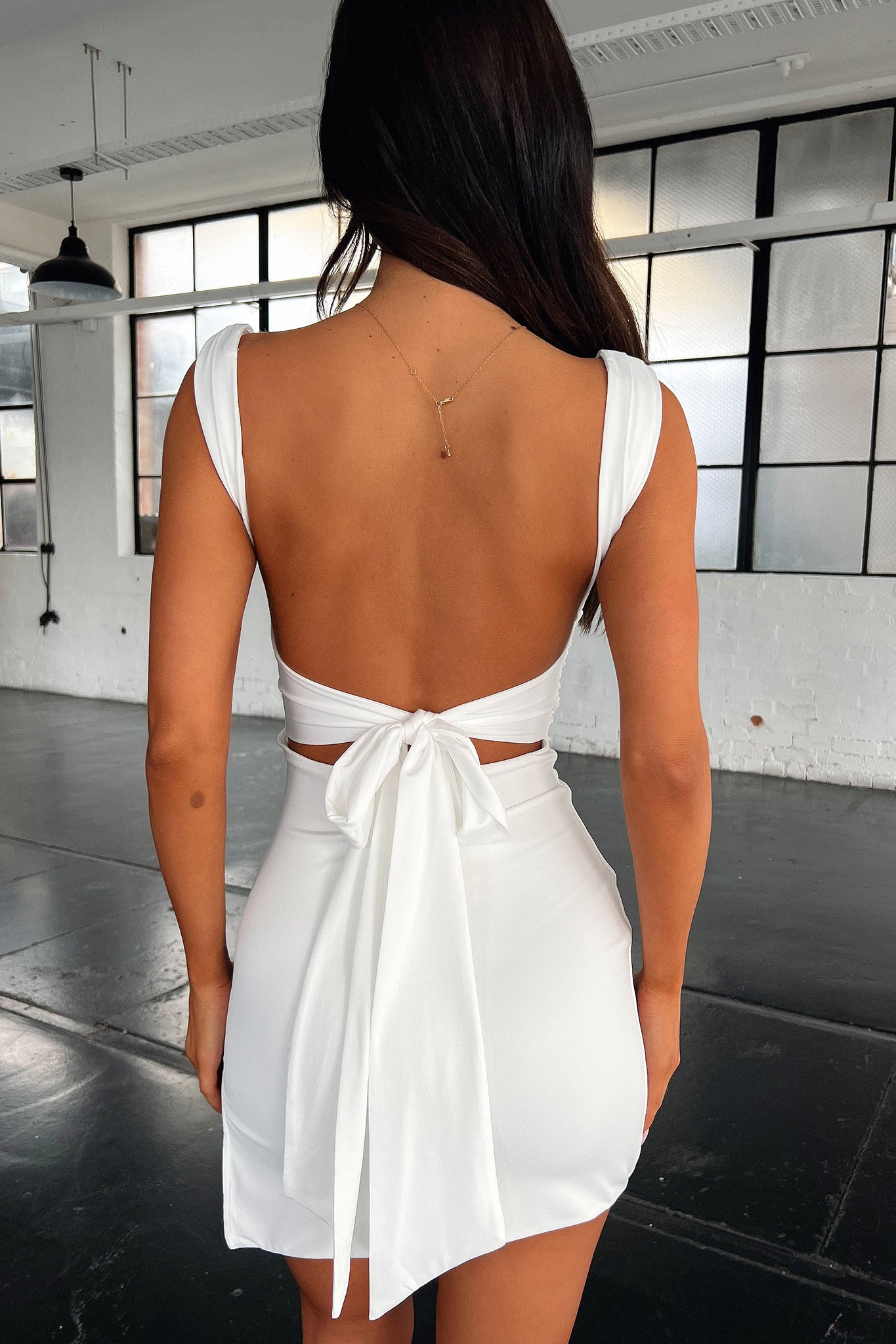 Deanna Dress - Elegant White Women's Dress for Casual Wear, Office & Special Occasions