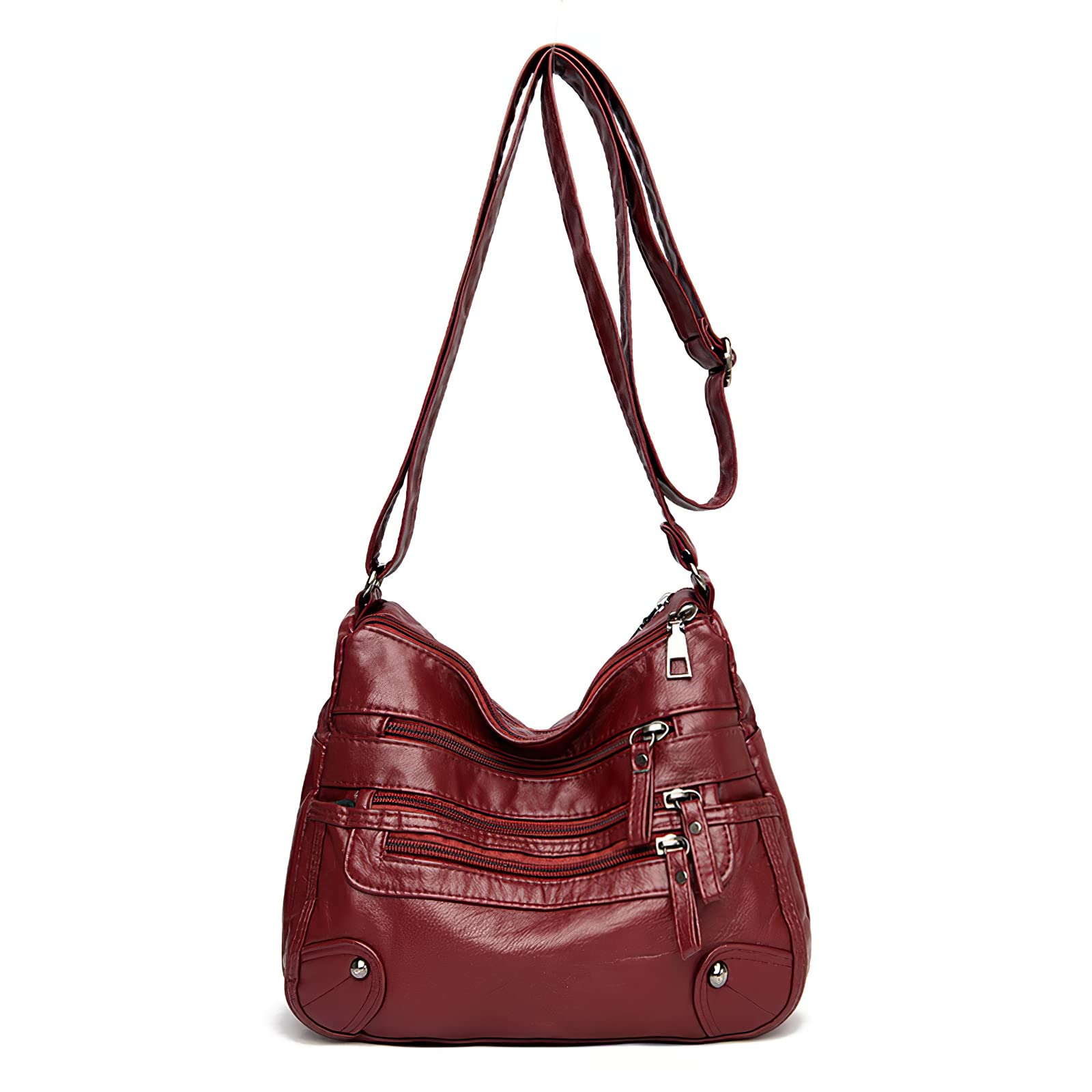 LassZone Women's Soft PU Leather Crossbody Bag with Multiple Pockets - Waterproof Hobo Shoulder Purse, Ladies Satchel Handbag for Travel, Work & Daily Use