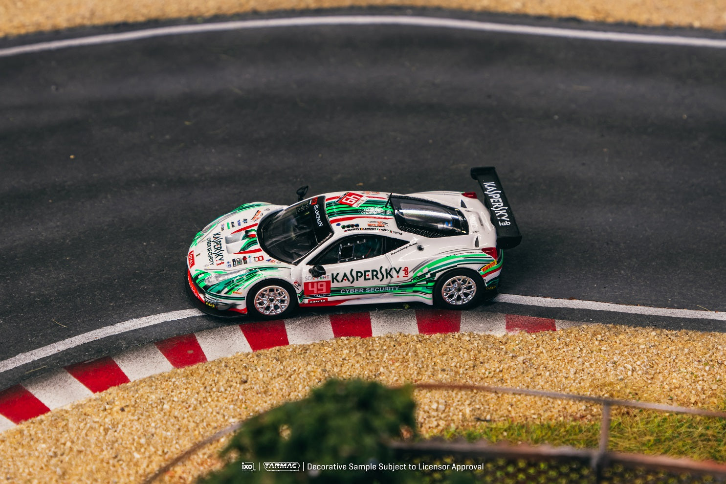 Tarmac Works 1:64 Scale Ferrari 458 Italia GT3 Diecast Model Car - 2016 24 Hours of Spa Race Version (Lemeret/Aguas/Moiseev/Rizzo) - Collectible Miniature for Display, Racing Enthusiasts & Gift Giving