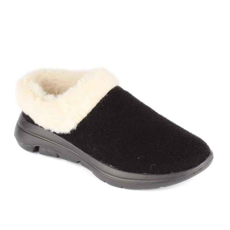Women's Cozy Wool Clog Slippers - Soft Indoor/Outdoor House Shoes for Winter Comfort & Warmth - Perfect for Home, Office, and Relaxation