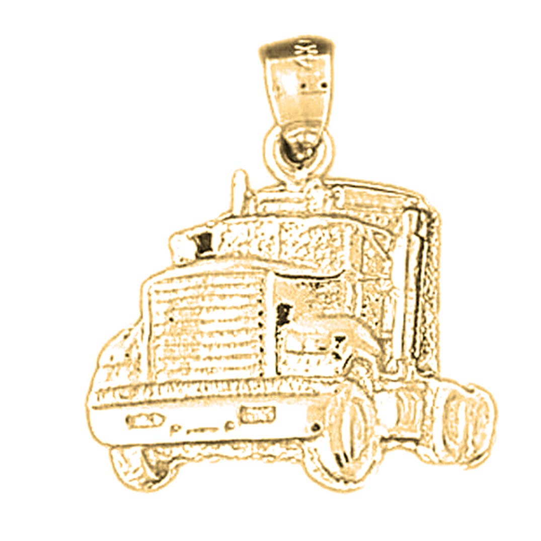 14K Yellow Gold-Plated 925 Sterling Silver Truck Pendant Necklace for Men - Perfect Gift for Truck Lovers & Car Enthusiasts - Ideal for Everyday Wear, Special Occasions & Automotive-Themed Events