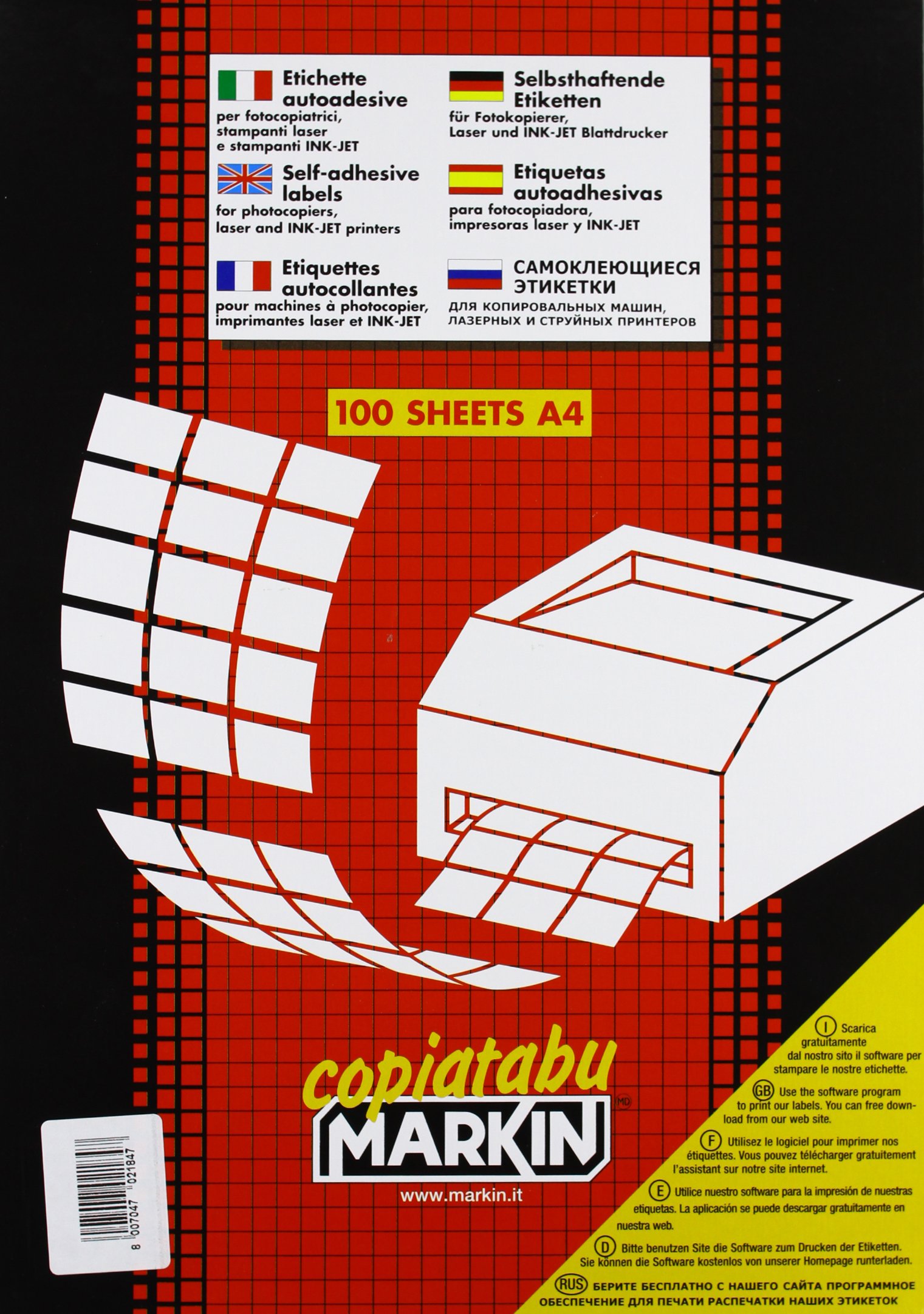 MARKIN 210°C503gi White Labels 210x297mm for Office & Shipping