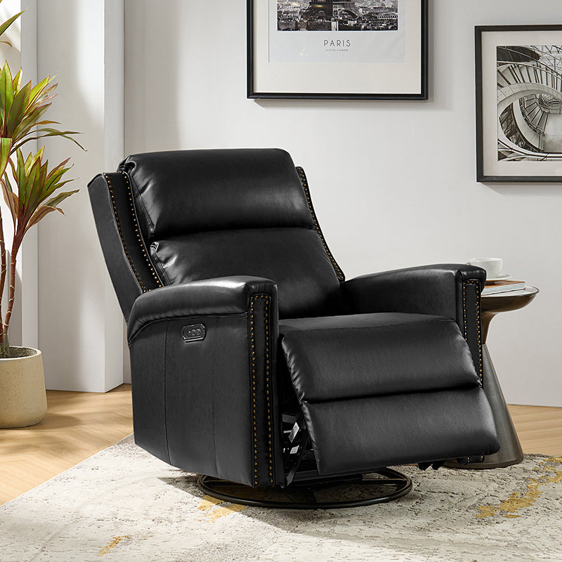 Anton Traditional Design Swivel and Rocker Power Recliner Chair - Comfortable Electric Lift Reclining Sofa for Living Room, Home Theater, and Nursing Care