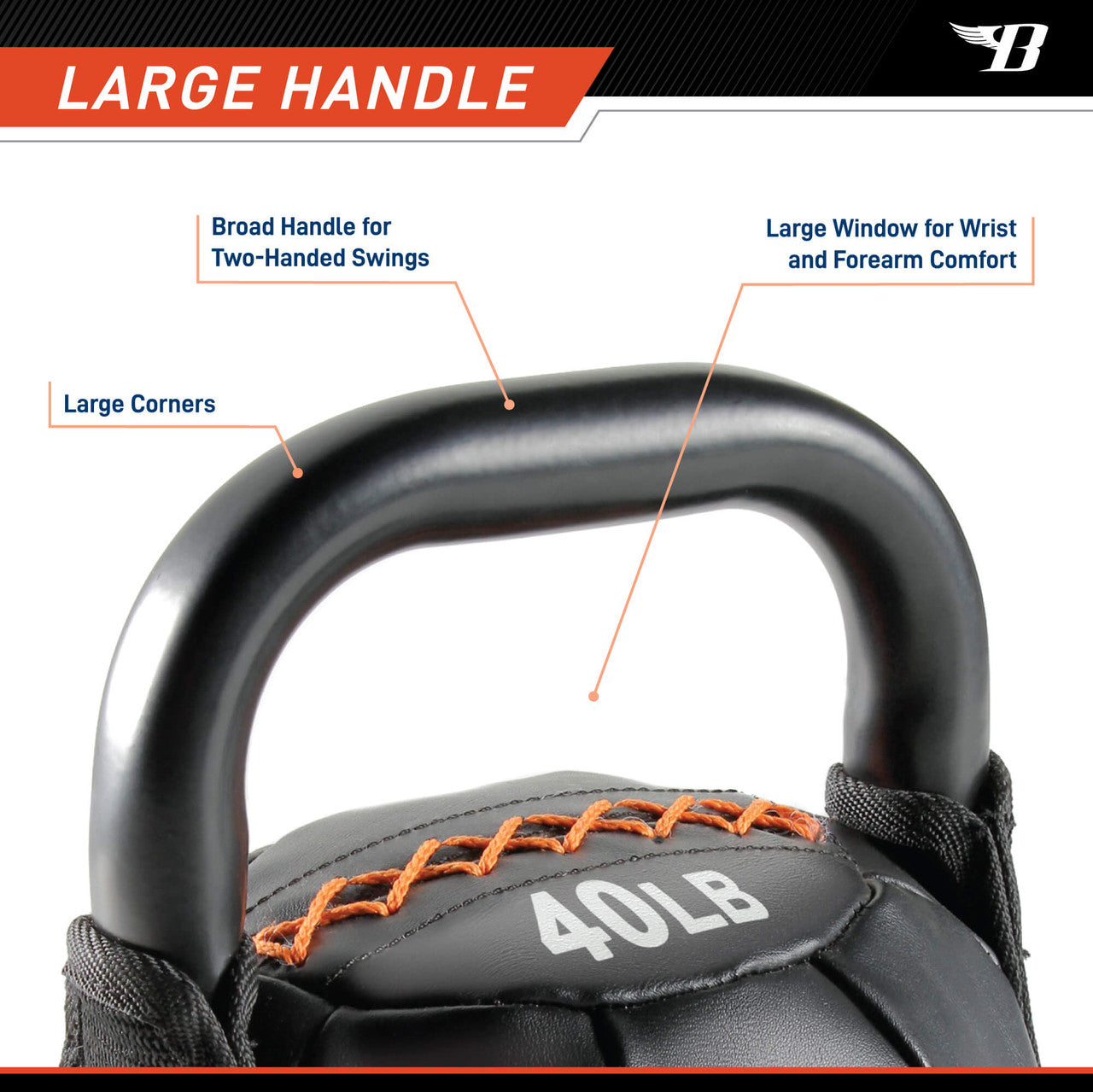 BBKB 40lb Soft Kettlebell - Bionic Body Adjustable Weight for Home Gym, Strength Training & CrossFit Workouts | Perfect for Beginners & Advanced Fitness Enthusiasts