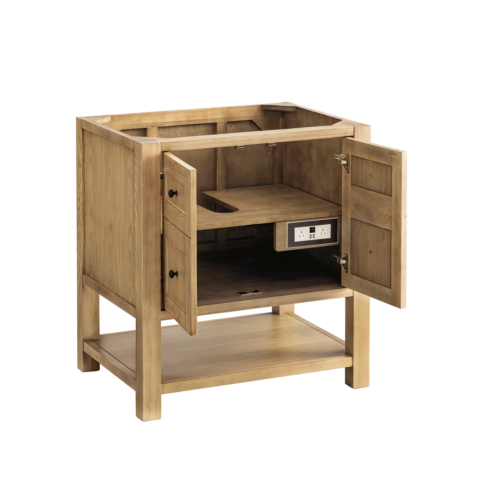 Breckenridge 30 Inch Single Bathroom Vanity in Light Natural Oak - Modern Farmhouse Style for Small Bathrooms & Powder Rooms