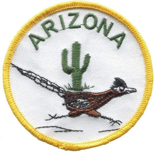 Arizona Roadrunner Iron On Patch with Cactus Design - Embroidered Applique for Jackets, Hats, Bags & DIY Crafts (Southwest Style)