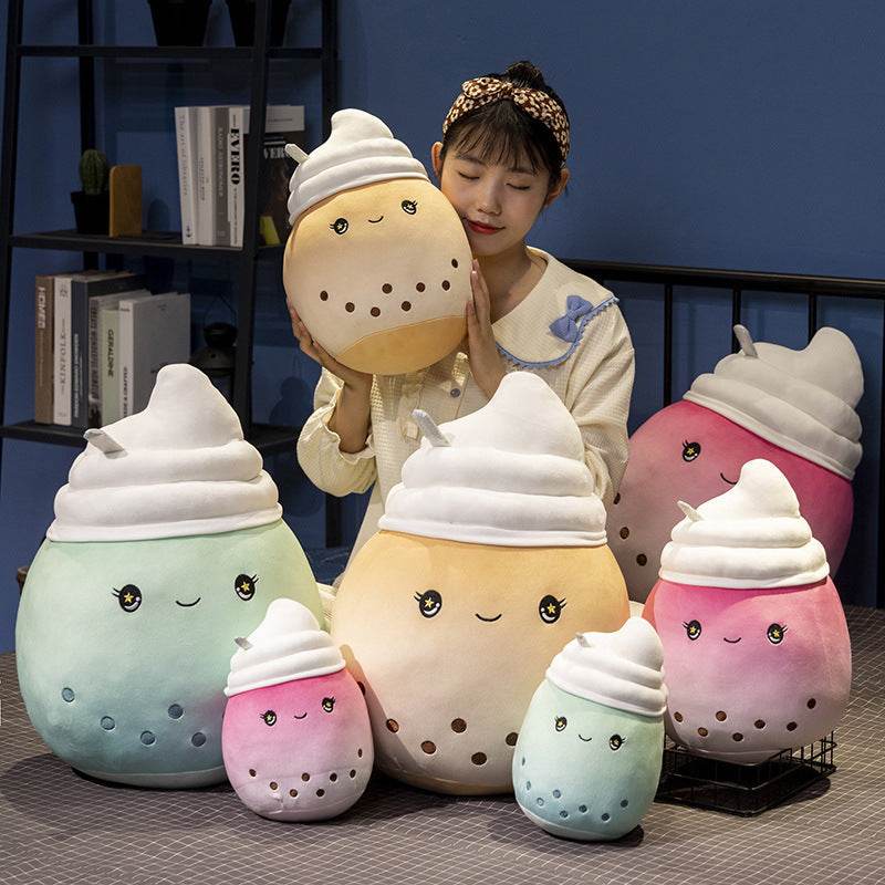 Soft Boba Ice Cream Plush Toy - Cute Bubble Tea Stuffed Animal for Kawaii Lovers, Perfect for Bedroom Decor, Gift for Anime Fans & Bubble Tea Enthusiasts
