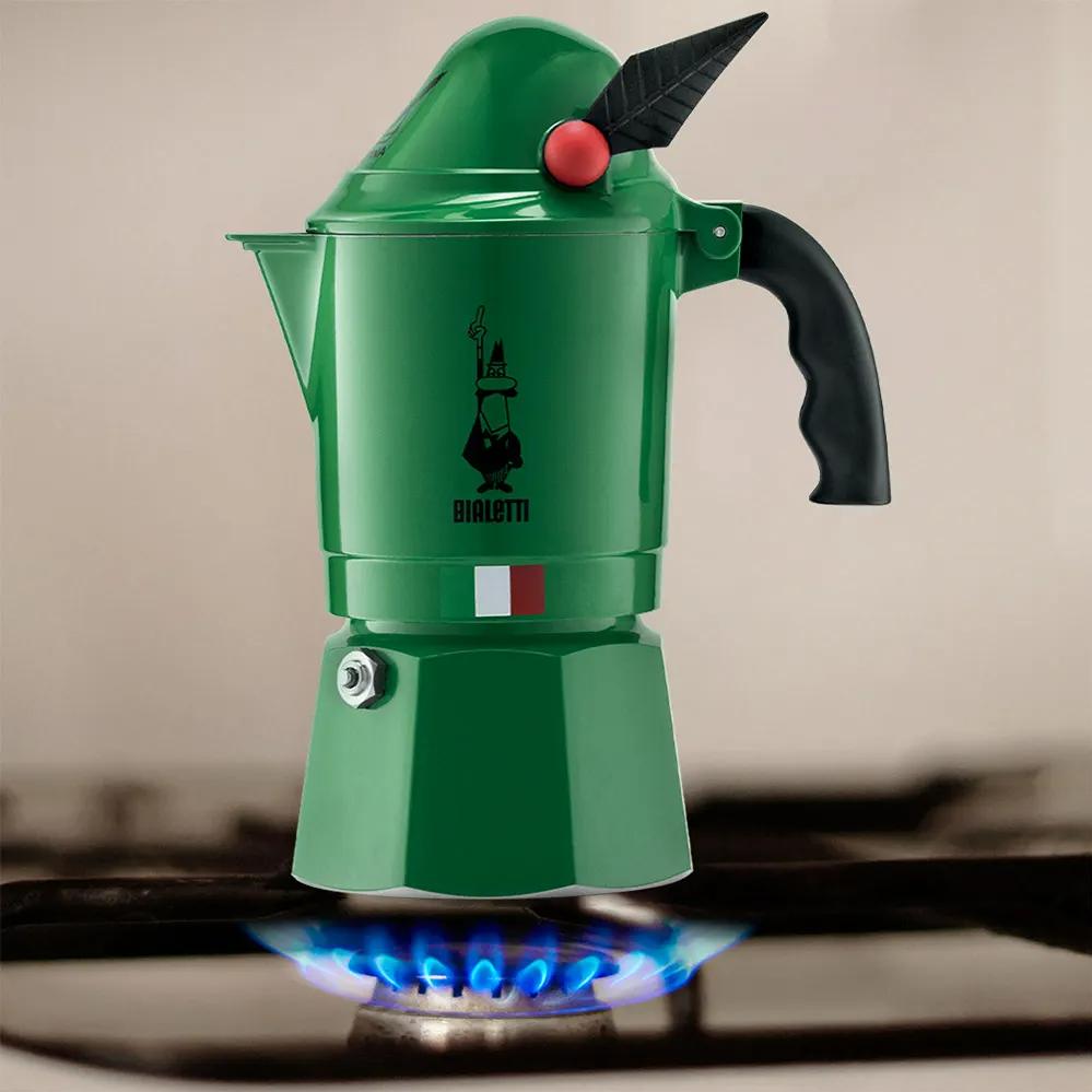 Bialetti Alpina 3 Cup Stovetop Espresso Maker - Classic Italian Coffee Maker for Home & Office - Perfect for Espresso, Latte & Cappuccino