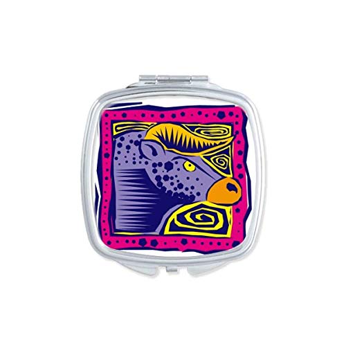 DIYthinker Constellation Taurus Mexican Culture Engraved Mirror - Portable Compact Double-Sided Pocket Makeup Mirror for Travel, Home Vanity & Gift Giving