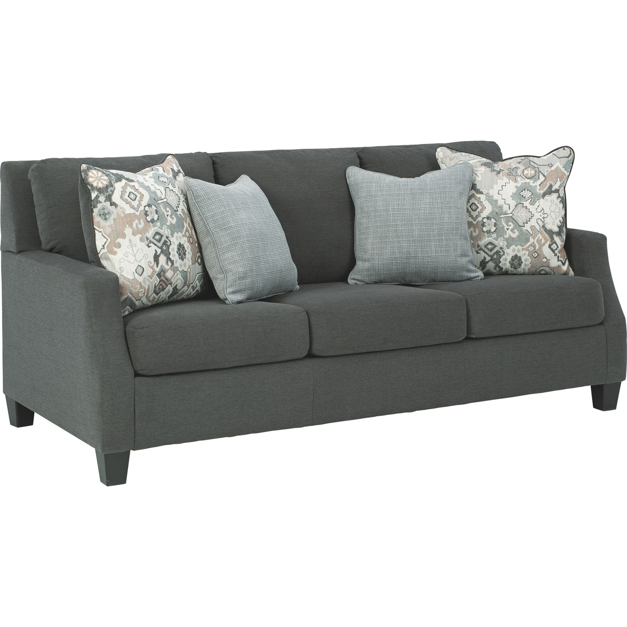 Bayonne Sofa - Modern Charcoal Gray Fabric Sectional Couch for Living Room, Lounge & Family Room Comfortable Seating