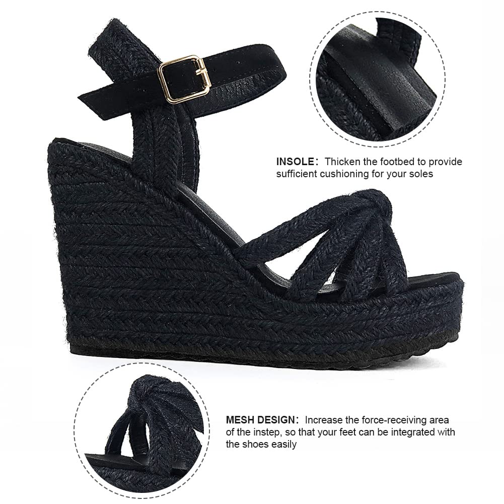 mikarka Women's Platform Ankle Strap Sandals - Open Toe Espadrille Wedge Summer Shoes for Casual Wear | Beach, Vacation & Everyday Comfort