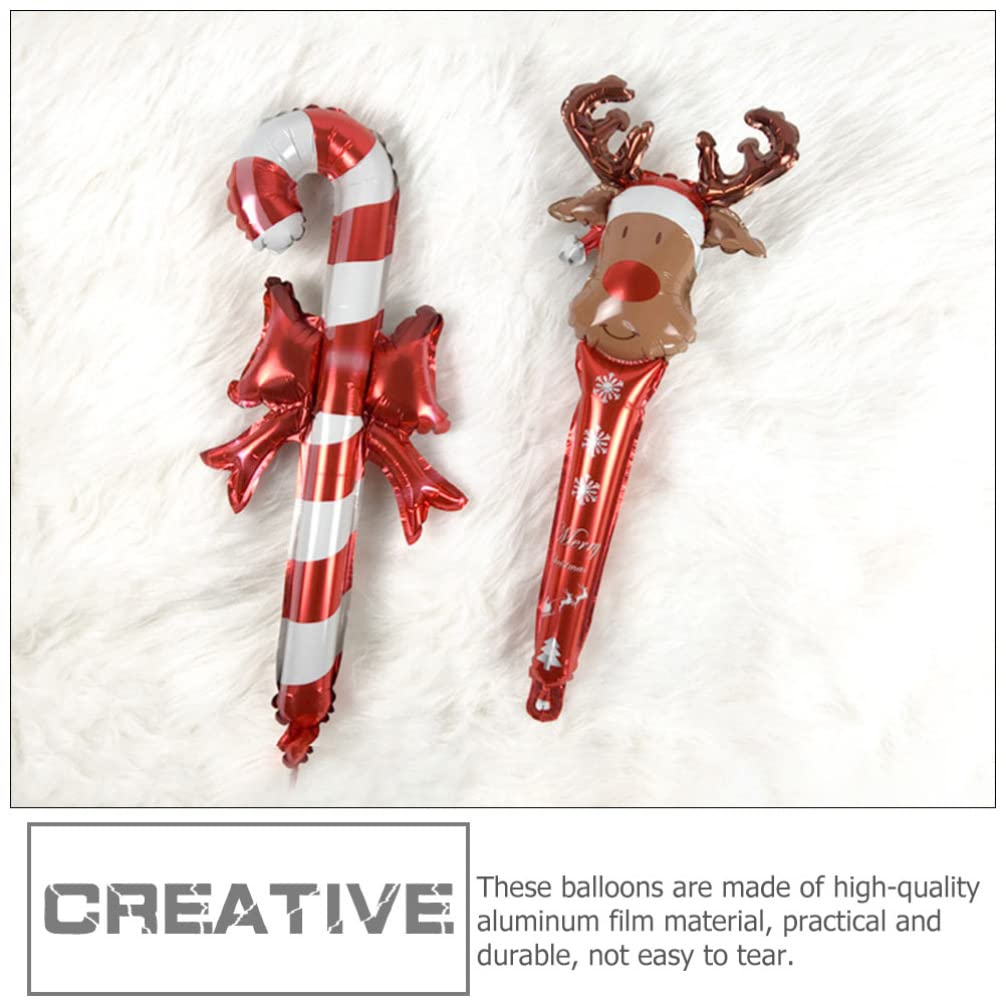 20pcs Inflatable Candy Cane Balloons - Christmas Decorations for Home, Party & Holiday Decor - Durable Aluminum Film Thunder Stick Balloons - Perfect for Xmas Tree Decor, Gift Wrapping & Festive Celebrations