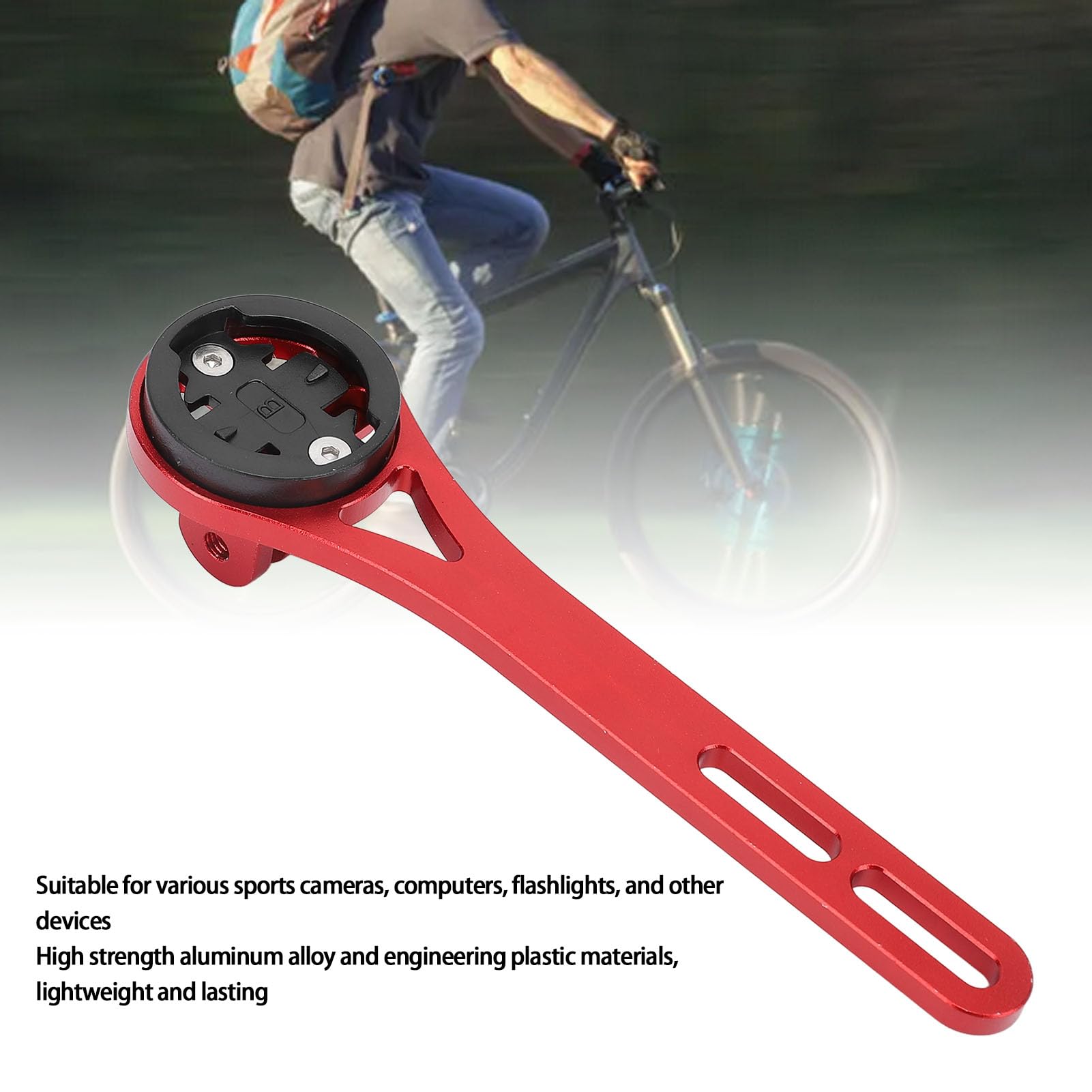 Bike Computer Mount - Universal Cycling GPS & Sports Camera Bracket - Easy Installation, Durable & Lightweight (Red) - Perfect for Road Biking, Mountain Cycling & Action Camera Recording
