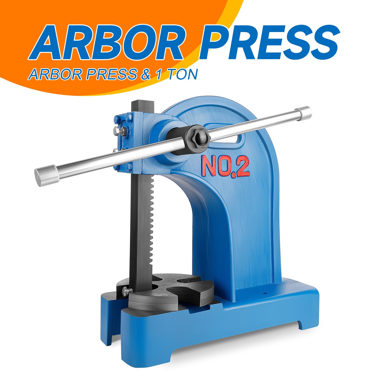 Heavy-Duty 2 Ton Manual Arbor Press - 8.5