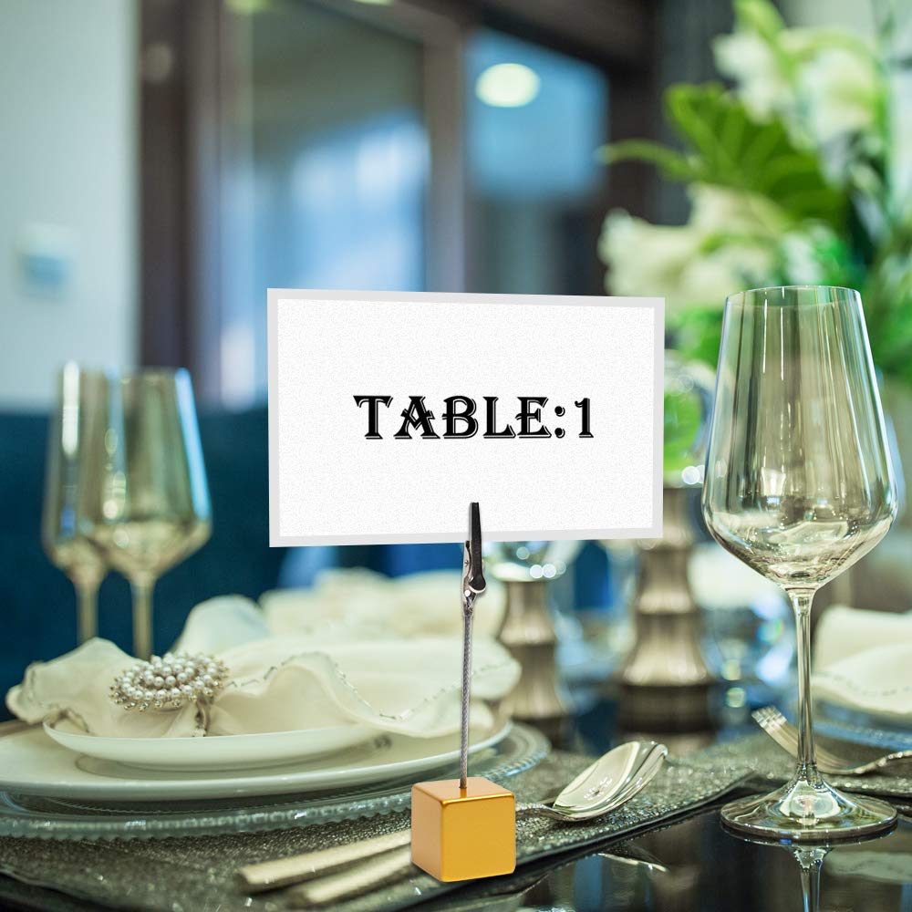 10pcs Gold Table Number Holders - Elegant Name Card Stands, Memo Clips & Menu Holders for Weddings, Parties & Restaurants - Perfect for Place Cards, Photos & Notes