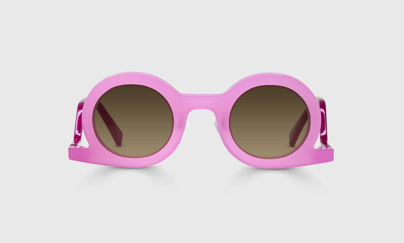 Temple Tantrum Color 45 Eyeglasses - Milky Pink Frame with Fuchsia Temples | Trendy Women's Fashion Accessory for Work, Party & Everyday Wear