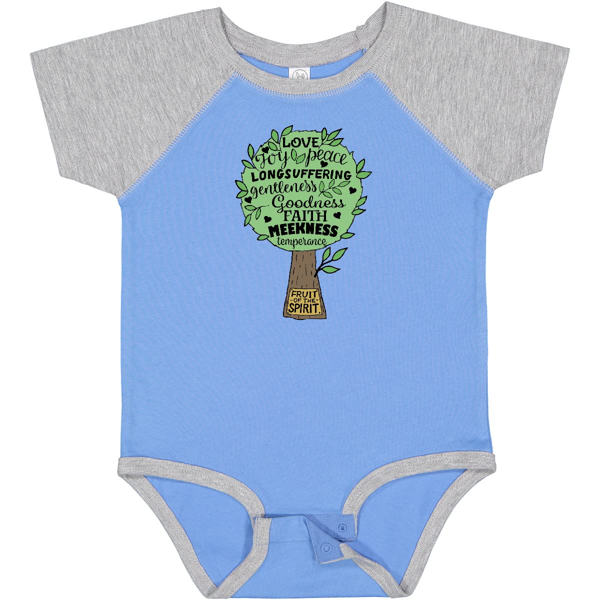 Inktastic Fruit of The Spirit Bible Quote Baby Bodysuit - Christian Infant Onesie for Church, Baptism & Family Photos - Soft Cotton Cute Newborn Outfit