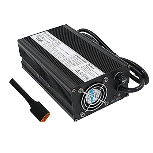 42V 12A Lithium Battery Charger for 10S 36V Li-ion/Lipo/LiMn2O4/LiCoO2 Batteries - Aluminum Shell with Cooling Fan (XT60 Connector) - Perfect for E-Bikes, Scooters & Power Tools Charging