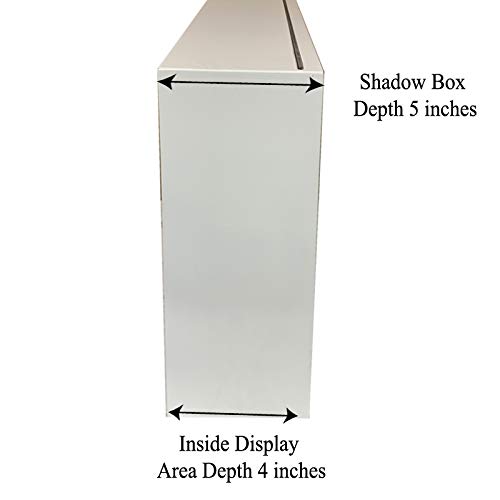 13x13x5 Inch Lego Shadow Box Display Case - White Wooden Memory Picture Frame with Clear Acrylic Slide Cover - Perfect for Lego Minifigure Collections, Home Decor & Wall Display
