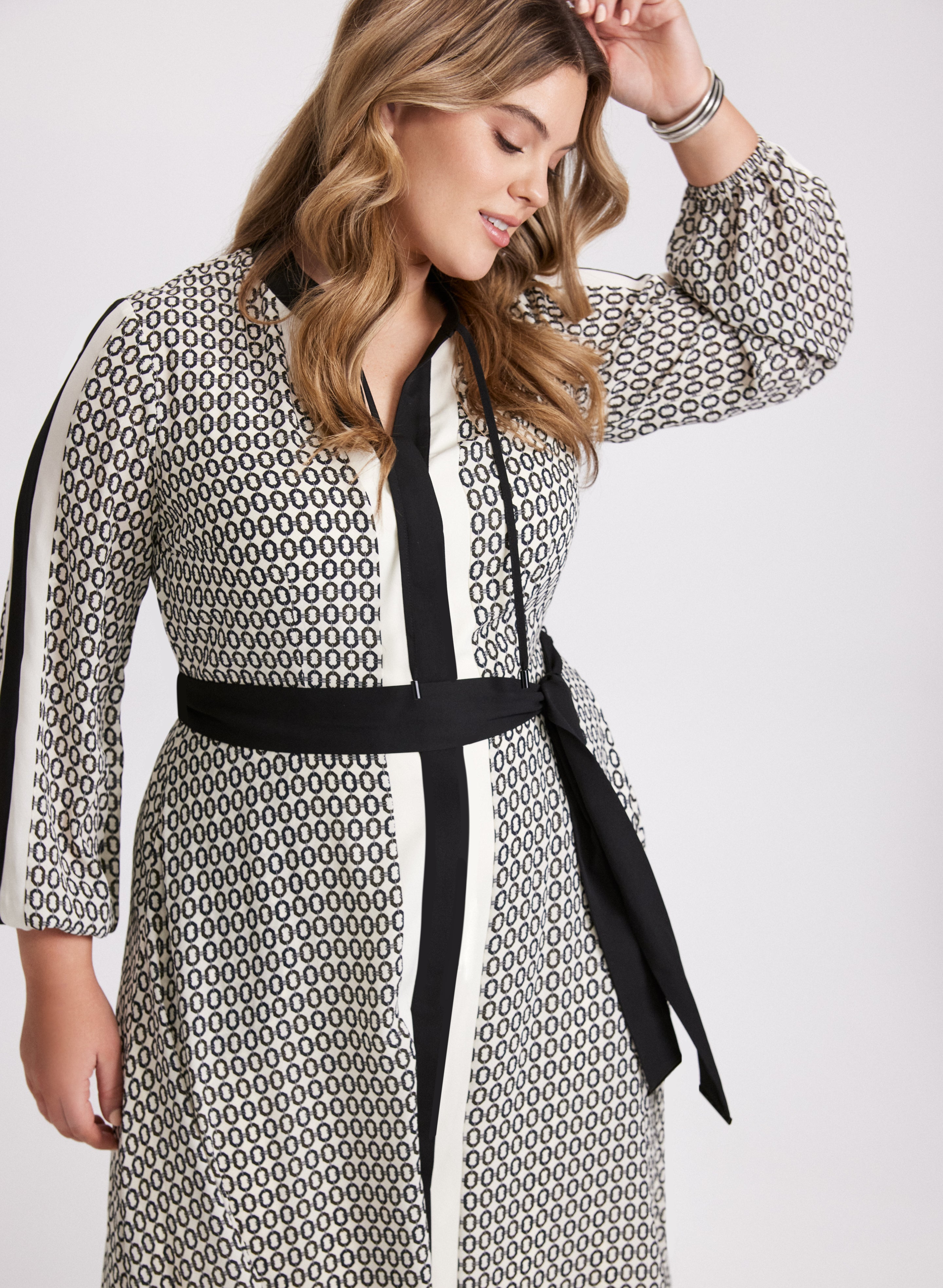 Stylish Contrast Geometric Print Dress for Women - Trendy Floral Pattern Summer Casual Wear for Parties & Outings