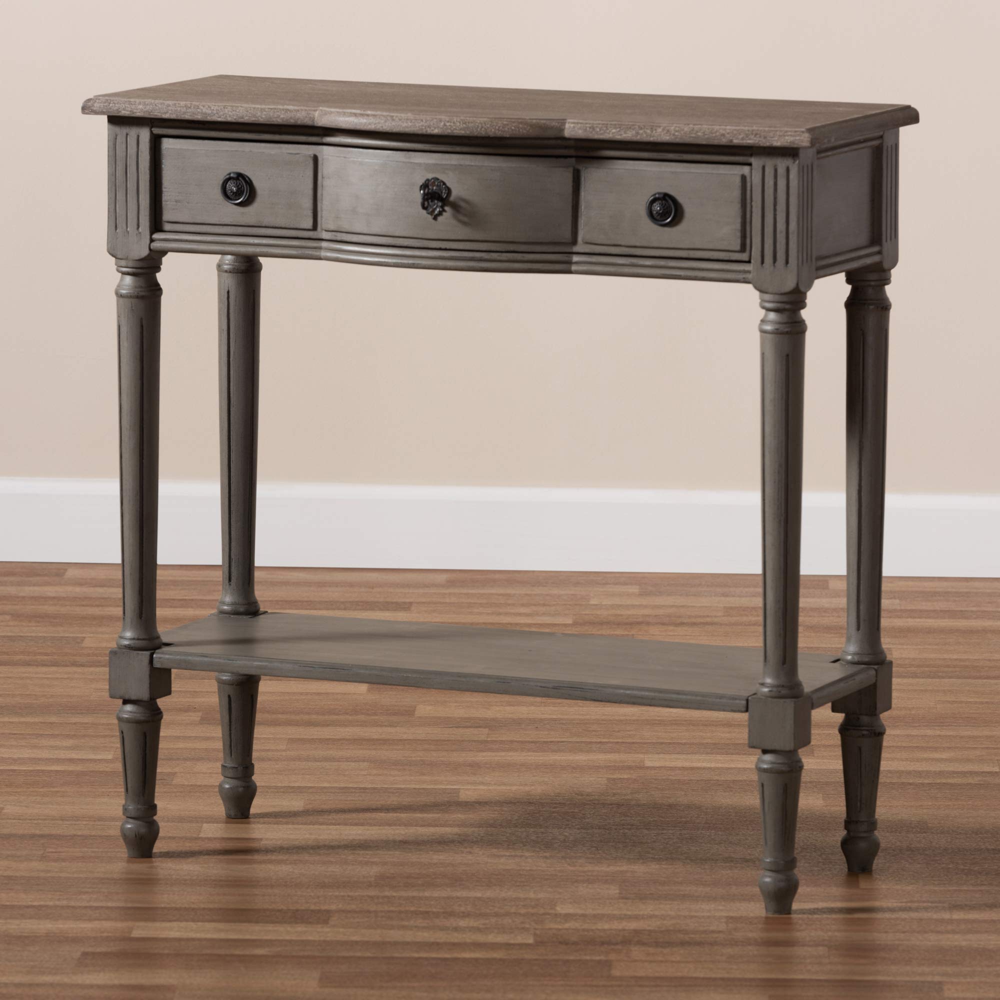 Baxton Studio Modern Gray Console Table - Entryway Sofa Table for Living Room, Hallway & Home Decor