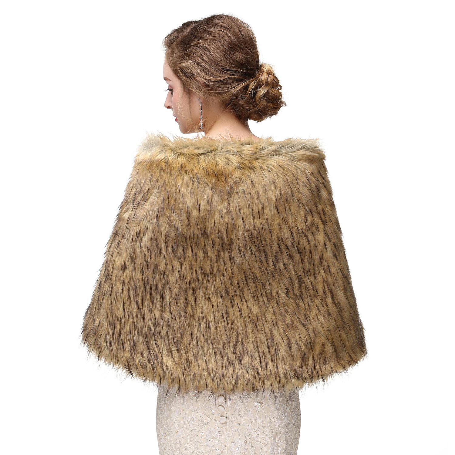 Elegant Women's Wedding Shrug Stole Wrap Cape Shawl - Lace Bridal Cover-Up for Ceremony, Reception & Photoshoots