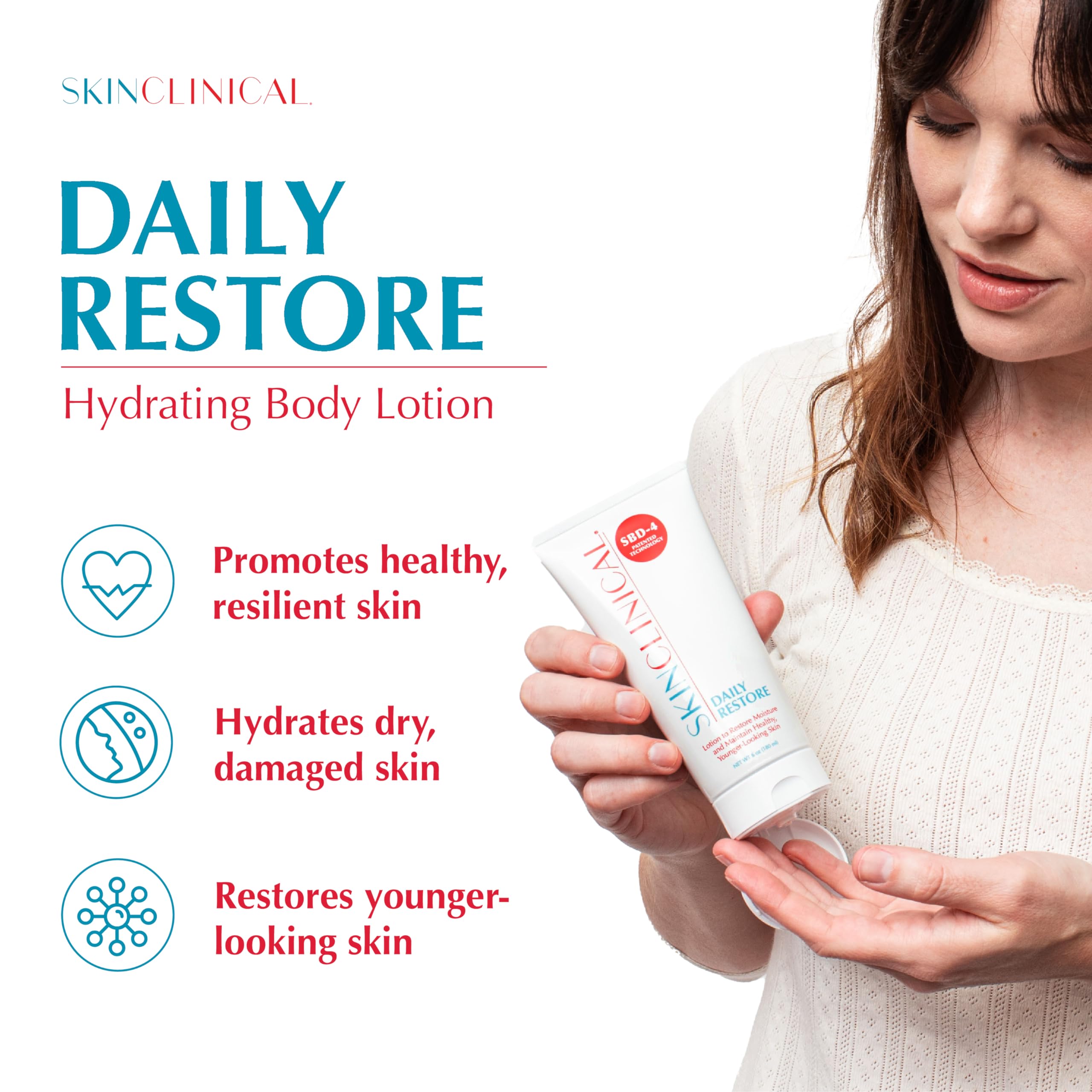 Daily Restore Hydrating Lotion with Shea Butter & Aloe - Ultra Moisturizing Body & Face Cream for Very Dry Skin - Fragrance-Free, Unscented Moisturizer with Patented SBD-4 Formula (6oz) - Perfect for Winter Care, Eczema Relief & Sensitive Skin Hydration