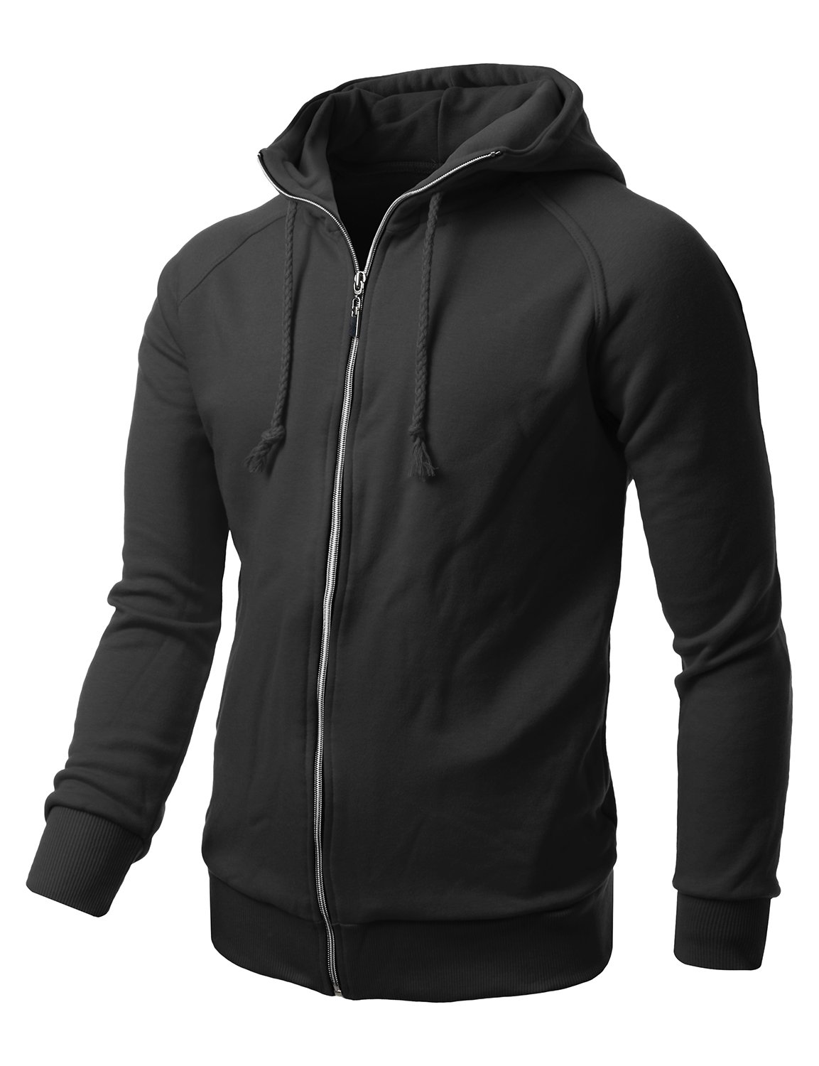 Men's Basic Long Sleeve Zip Up Hoodie - Soft Cotton Pullover with Front Pockets (Multiple Colors) | Perfect for Casual Wear, Gym & Outdoor Activities