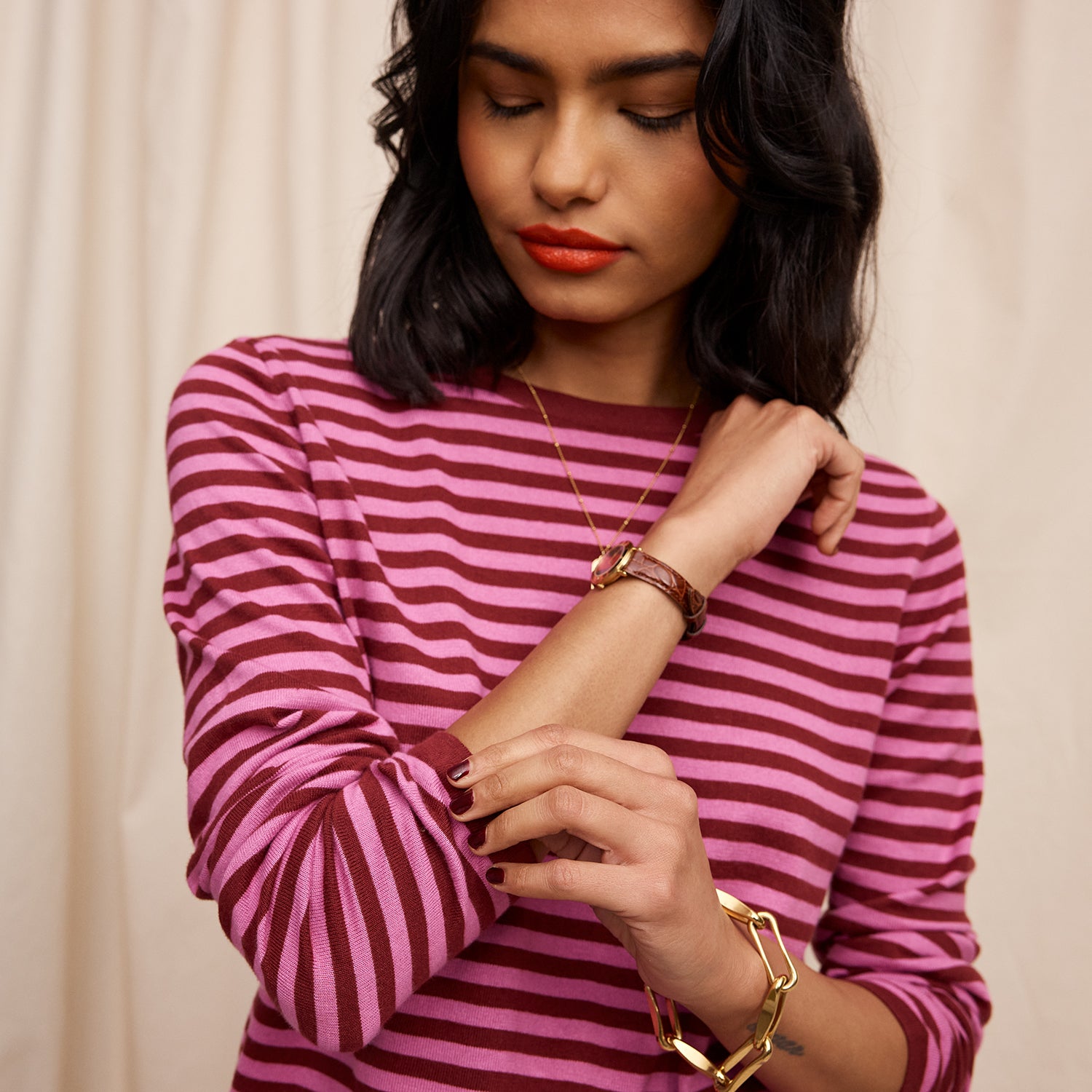 Pierre Knit Top Women's Fuchsia Blouse - Soft & Stylish Casual Wear for Office, Date Night & Everyday Outfits