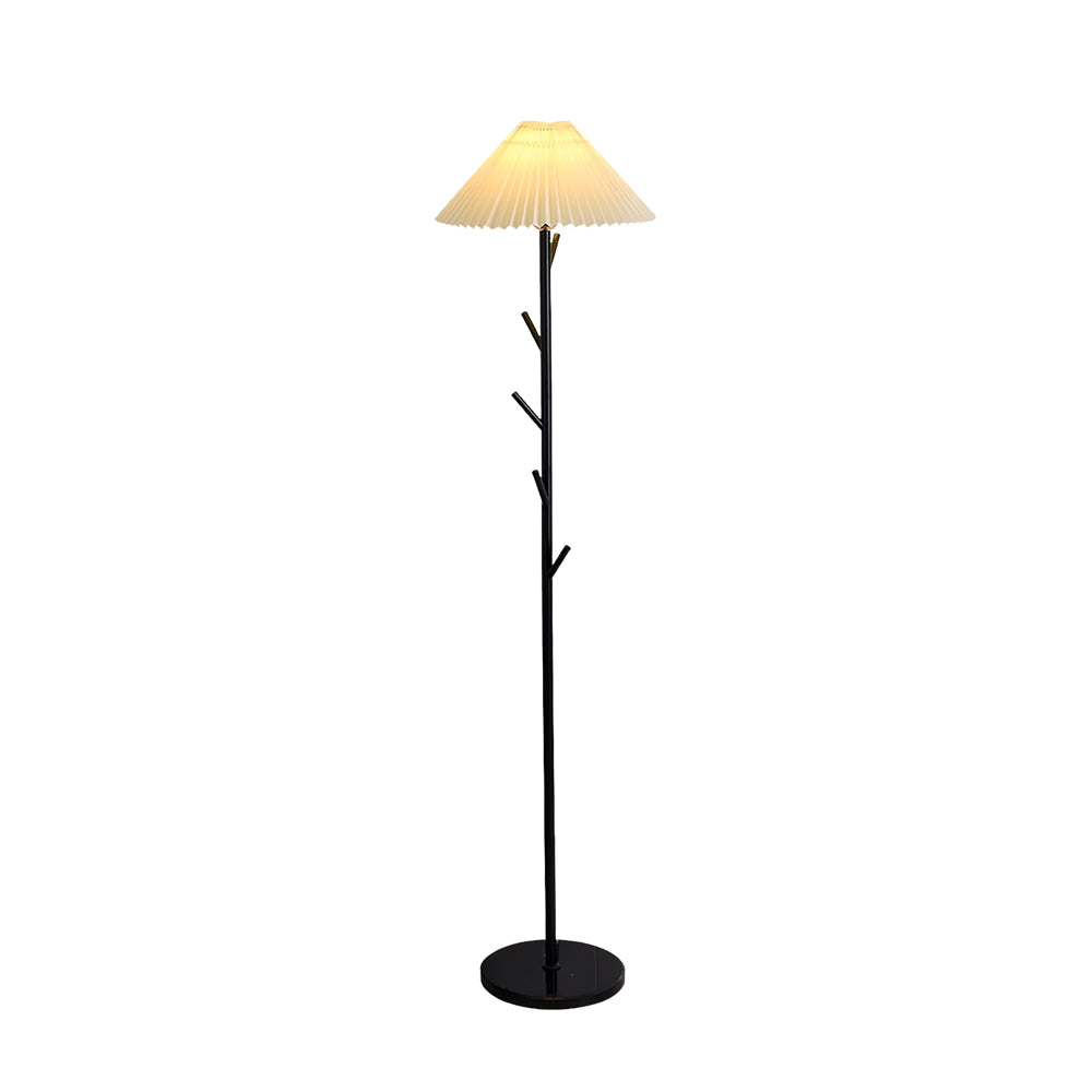 Modern Coat Rack Floor Lamp with Hooks - Space Saving Entryway Organizer for Hats, Scarves & Jackets | Perfect for Living Room, Bedroom or Hallway Decor