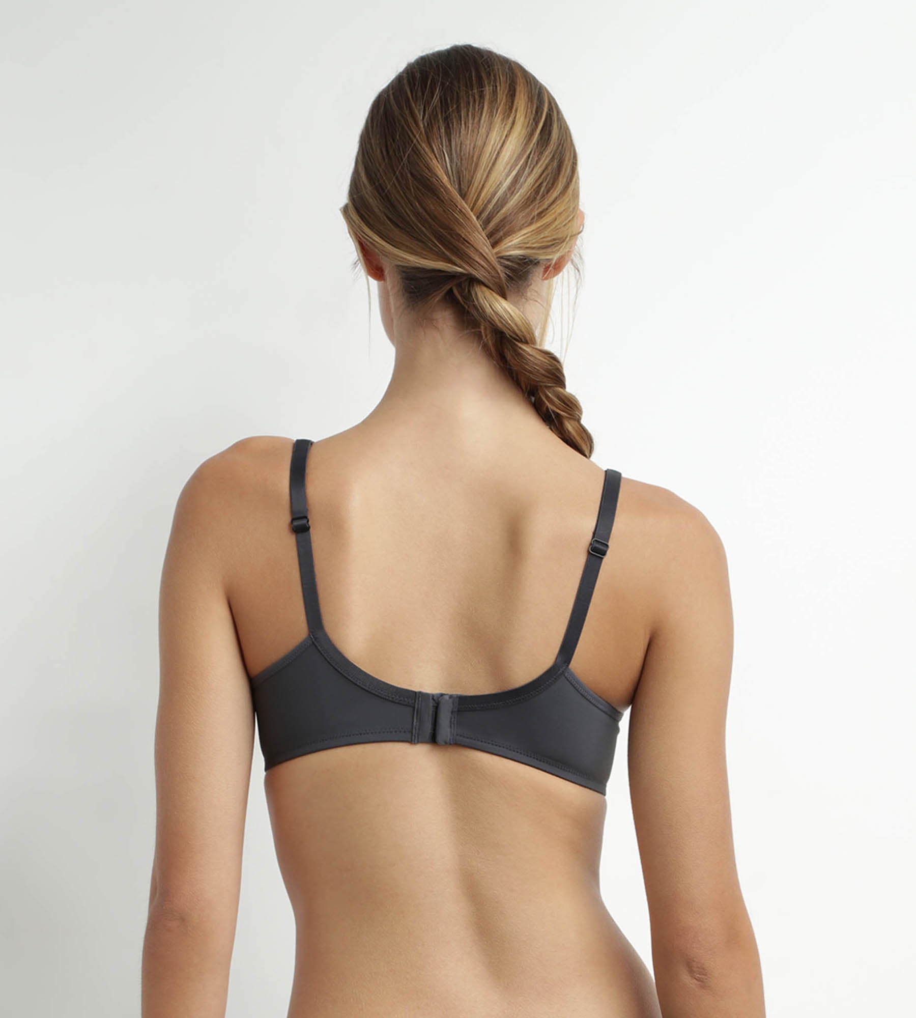Dim Generous Full Coverage Microfiber & Tulle Underwire Bra - Grey | Comfortable Support for Everyday Wear & Special Occasions