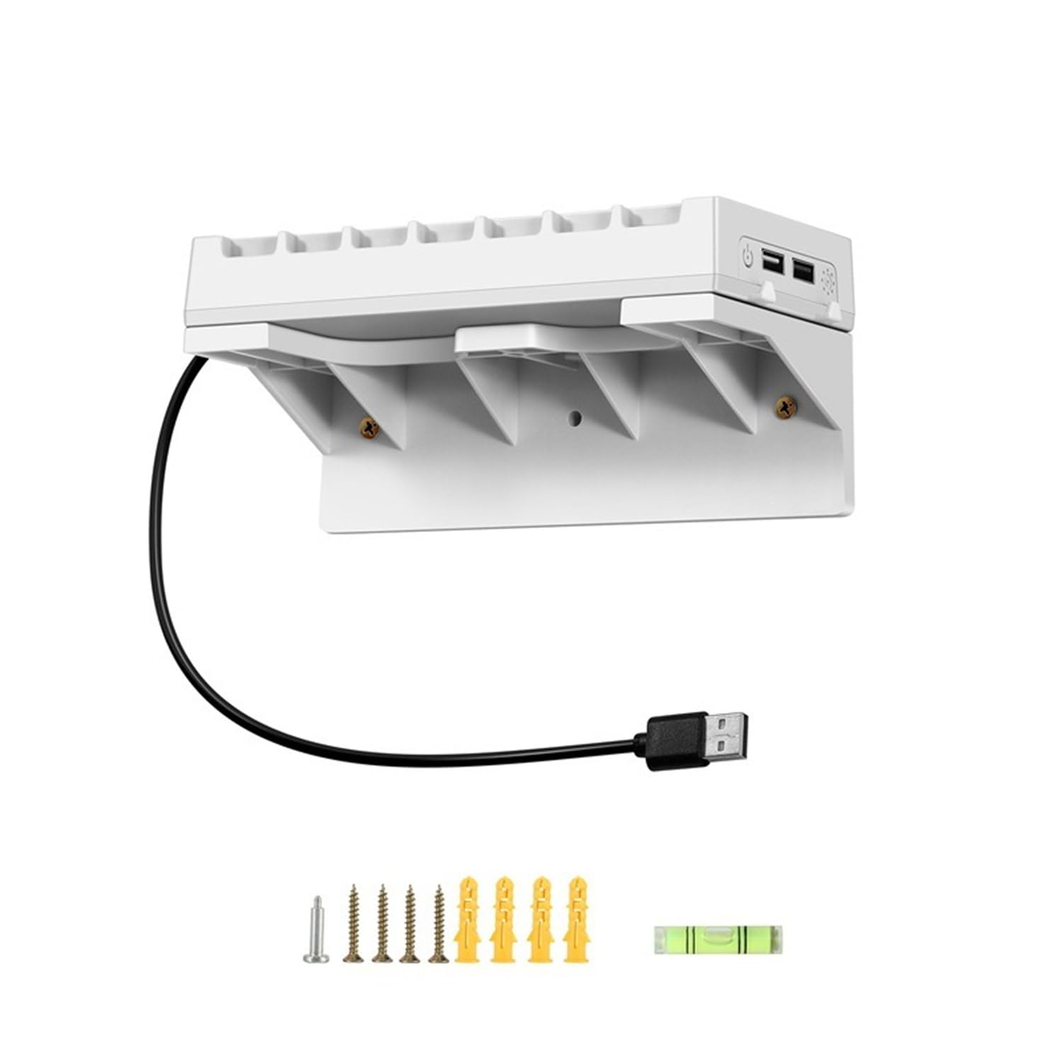 Scosao PS5 Wall Mount Bracket for PS5 Disc & Digital Edition - Steel Stand with RGB LED Lights & 2 Removable Controller Holders - Perfect for Gaming Room & Living Room Setup