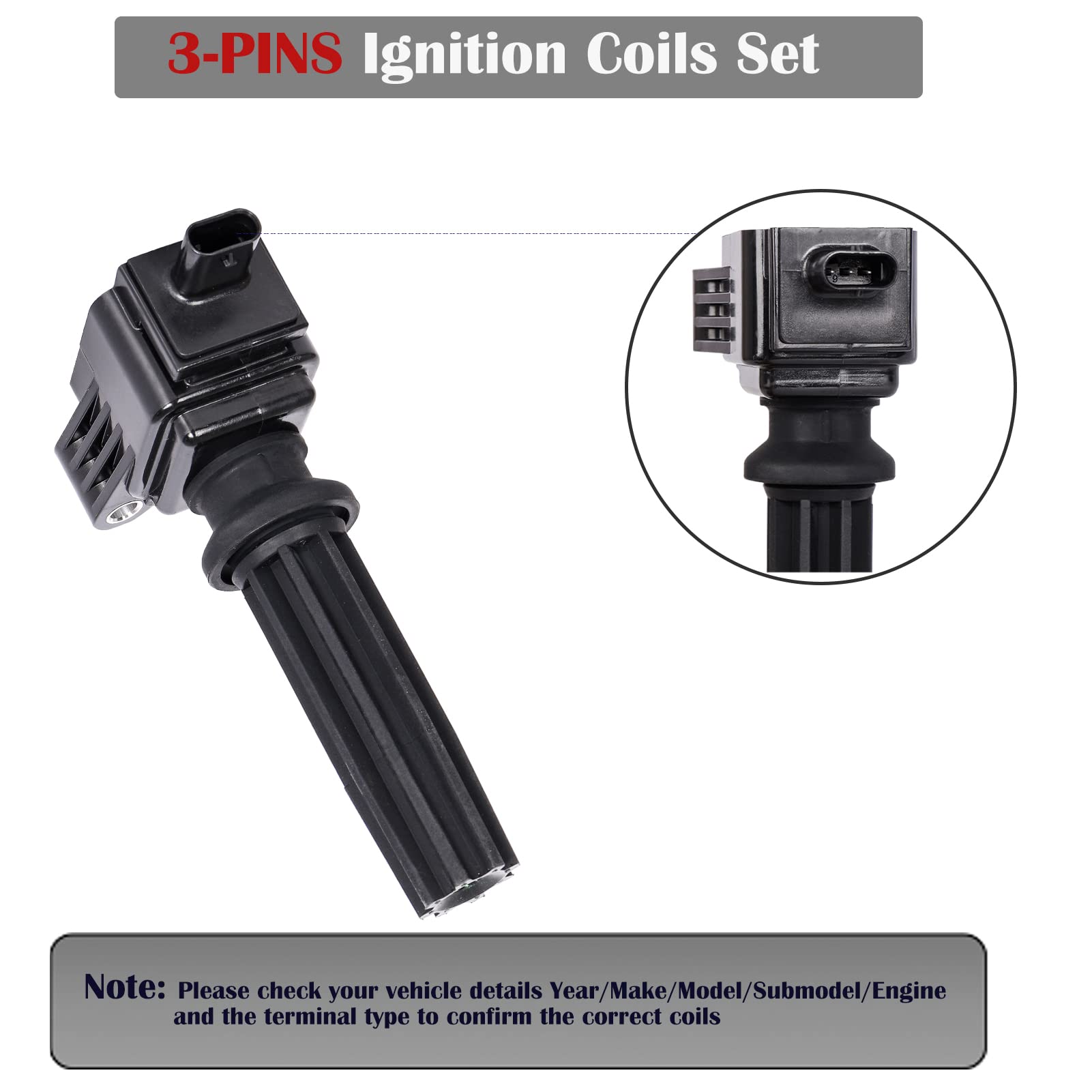 4-Pack Ignition Coil Set Compatible with 2.0L L4 Ford Focus/Escape/Fusion/Edge & Lincoln MKC/MKZ 2012-2019 - OE# C1816 UF670 DG546 - Perfect for Engine Tune-Up & Performance Enhancement