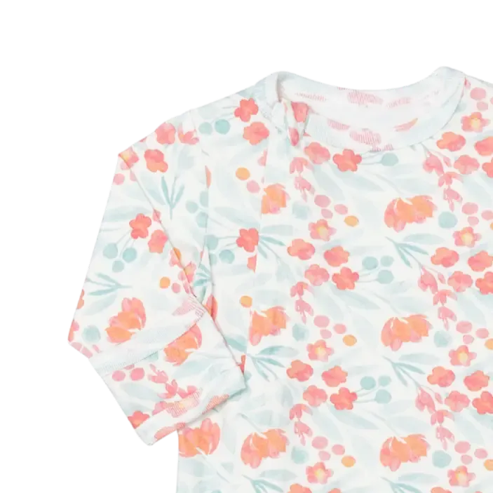 Coccoli Modal 2-Way Zipper Footie Pajamas - Soft Spring Floral Print Baby Sleepwear for Boys & Girls | Perfect for Nursery, Bedtime & Playtime